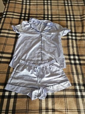 Victoria's Secret Light Blue Satin Pajama Shorts